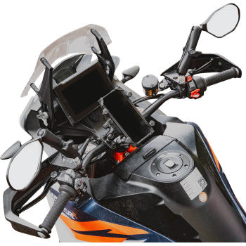 RAM Mounts Tough-Mirror™ Kit with M10 bases and RAM-B-349-M1015-C-46 for secure mirror installation, by Bill's Exhausts.