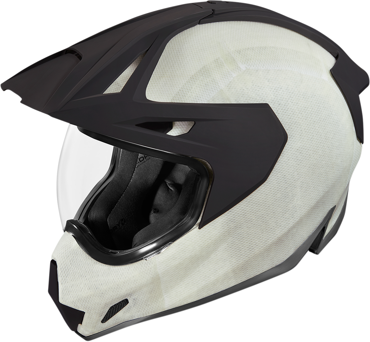 White ICON Variant Pro™ helmet in XS size with Construct design, featuring a sleek aerodynamic shape and adjustable strap.