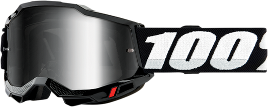 100% Accuri 2 Goggles - Black - Silver Mirror 50014-00001 - Howling Moto