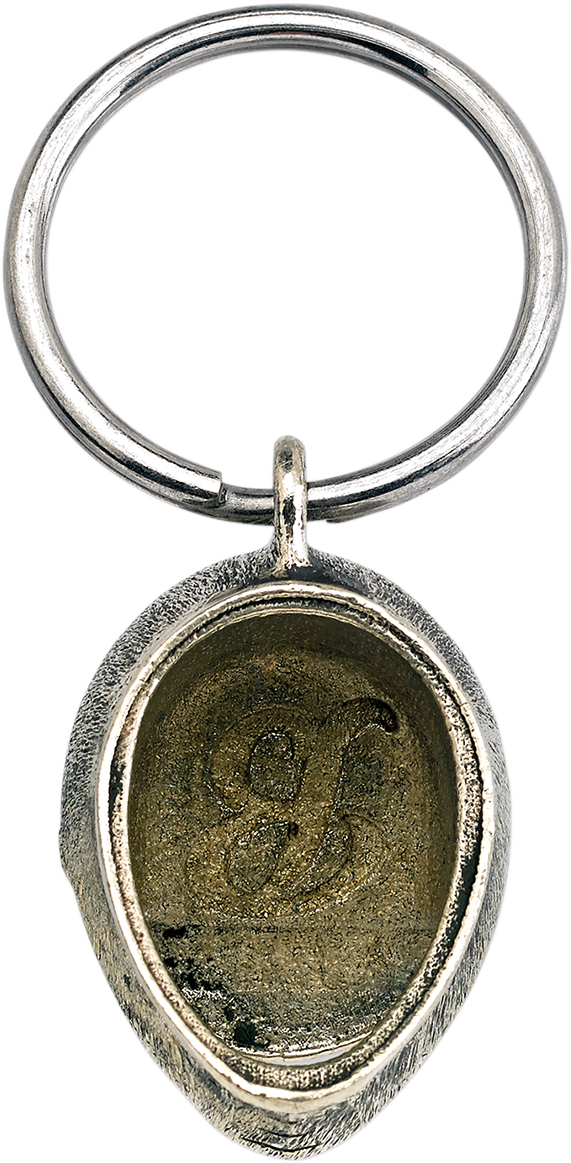 Bill's Exhausts BILTWell key fob featuring a splitter helmet design, made of durable material, with detailed helmet artwork.