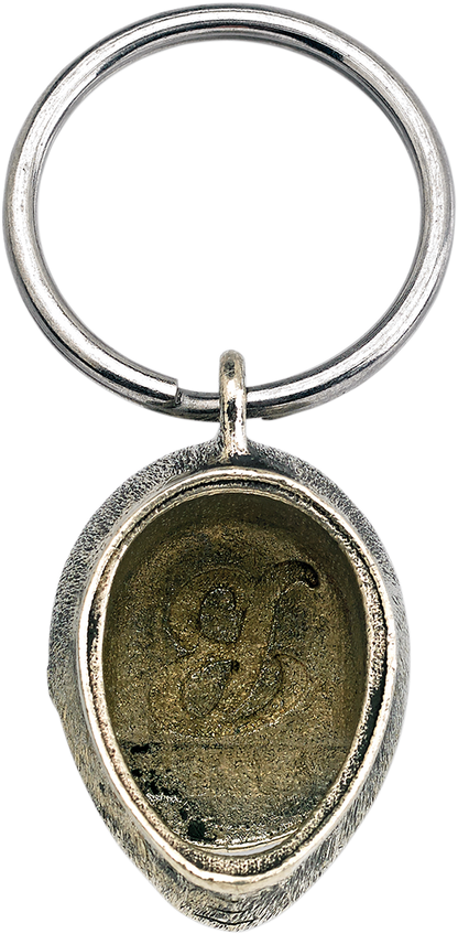 Bill's Exhausts BILTWell key fob featuring a splitter helmet design, made of durable material, with detailed helmet artwork.