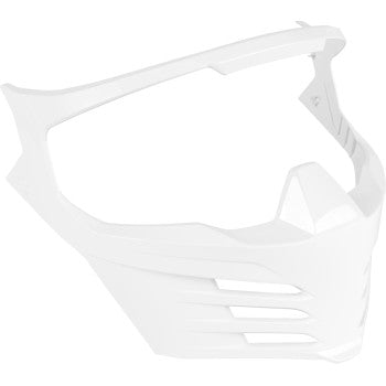 Gloss white ICON Elsinore™ helmet part, showcasing the helmet's smooth surface and design details for motorcycle safety gear.