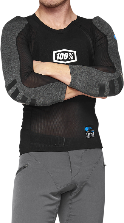Bill's Exhausts 100% Tarka Guard long sleeve vest in black, small size, showcasing the protective vest with a sleek design.