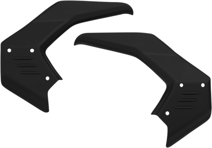 Black SHOW CHROME engine frame cover for motorcycle, designed for 52-962BK by Bill's Exhausts, shown on a motorcycle engine.