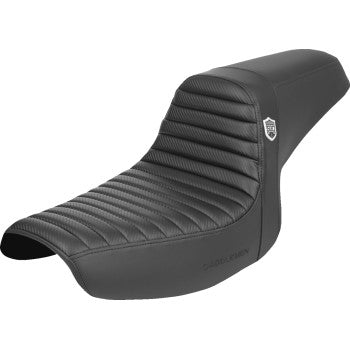 SADDLEMEN Pro Series SDC motorcycle seat by Bill's Exhausts, tuck-n-roll design with carbon fiber and gripper surface for FXR '86-'94.