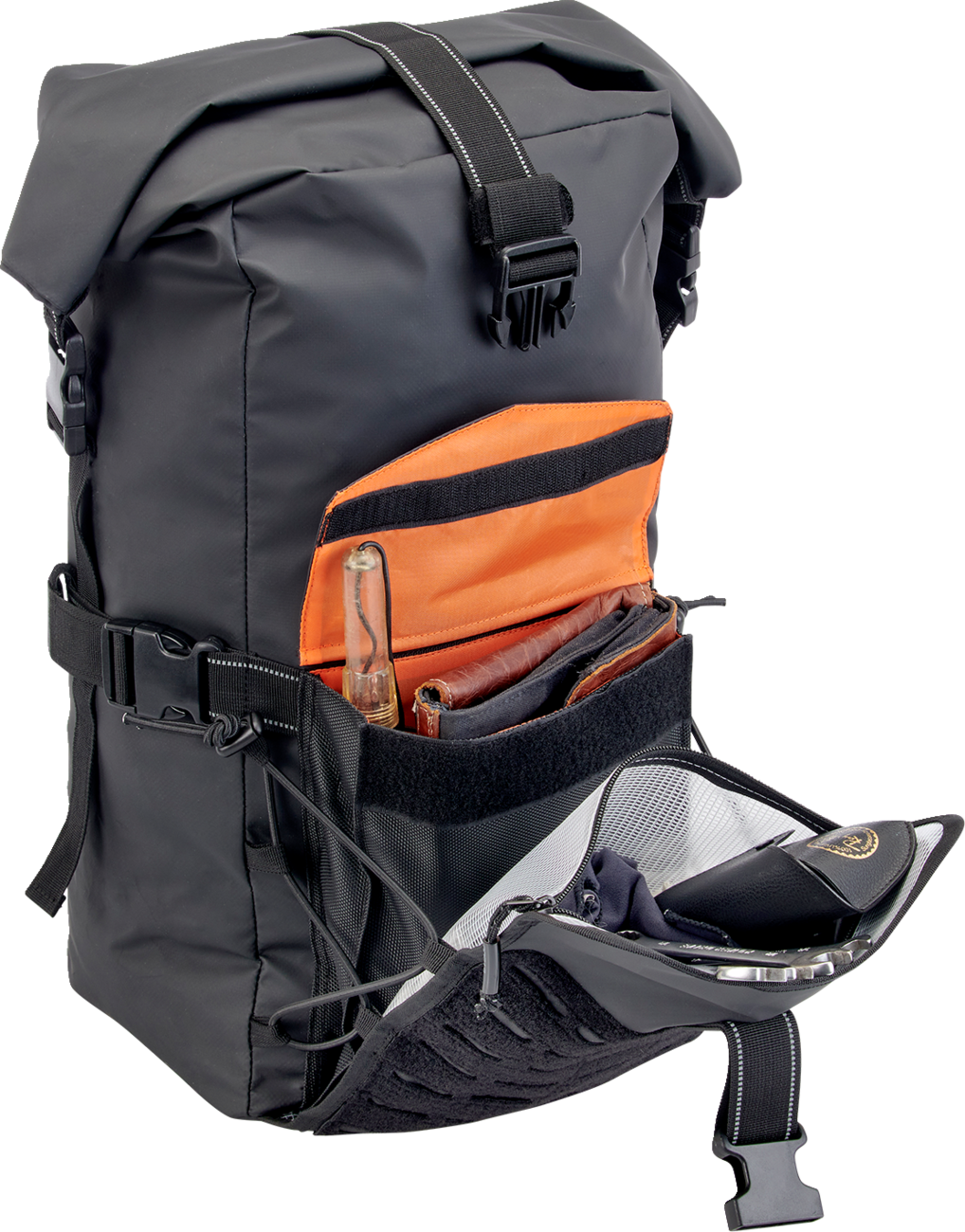 Black BILT WELL EXFIL-60 Dry Bag Gen 2 by Bill's Exhausts, waterproof bag with roll-top closure for outdoor gear storage.