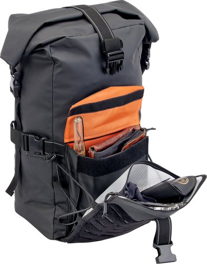 Black BILT WELL EXFIL-60 Dry Bag Gen 2 by Bill's Exhausts, waterproof bag with roll-top closure for outdoor gear storage.