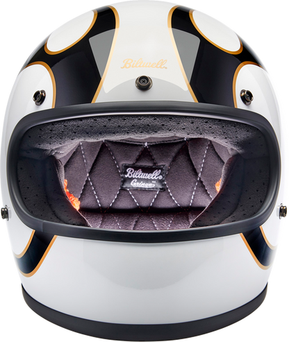 BILTWELL Gringo Helmet - Flames - White/Black - 2XL 1002-561-506 - Howling Moto