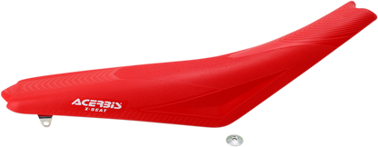 Red ACERBIS X Seat for CRF 250/450 from 2009 to 2013, motorcycle body part with textured surface and branding details.