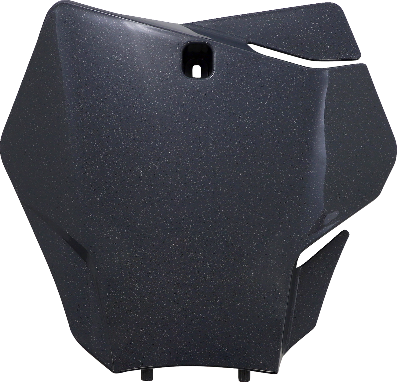 Gray ACERBIS front number plate for motorcycle, body part with mount points, designed for durability and style.