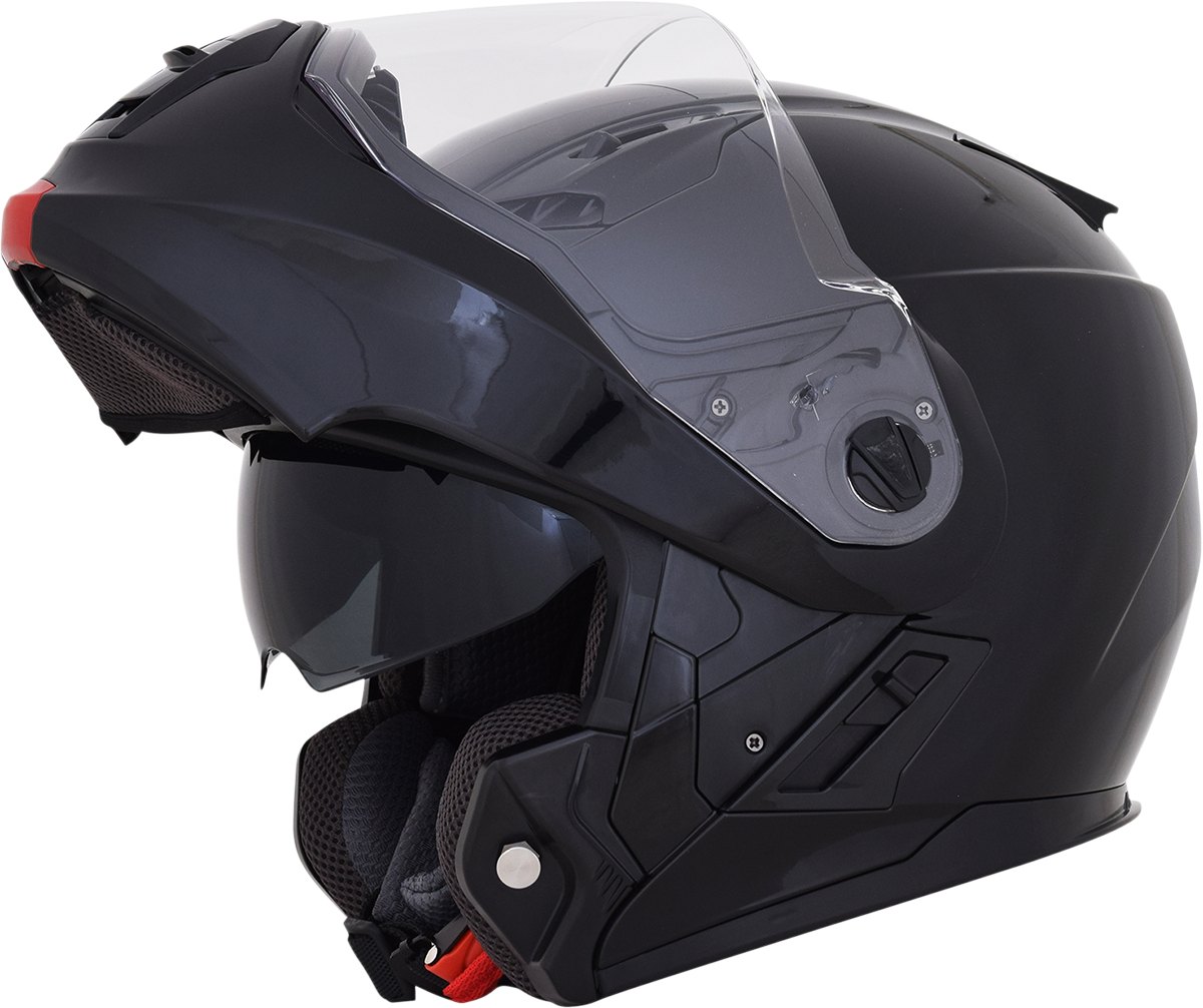Gloss black AFX FX-111 motorcycle helmet with XL size, featuring a sleek design and clear visor.