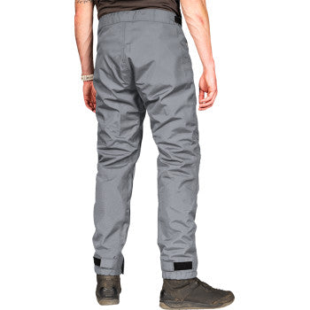 Gray ICON PDX3™ Overpants in Medium size by Bill's Exhausts, shown with adjustable waistband and protective overpant design.