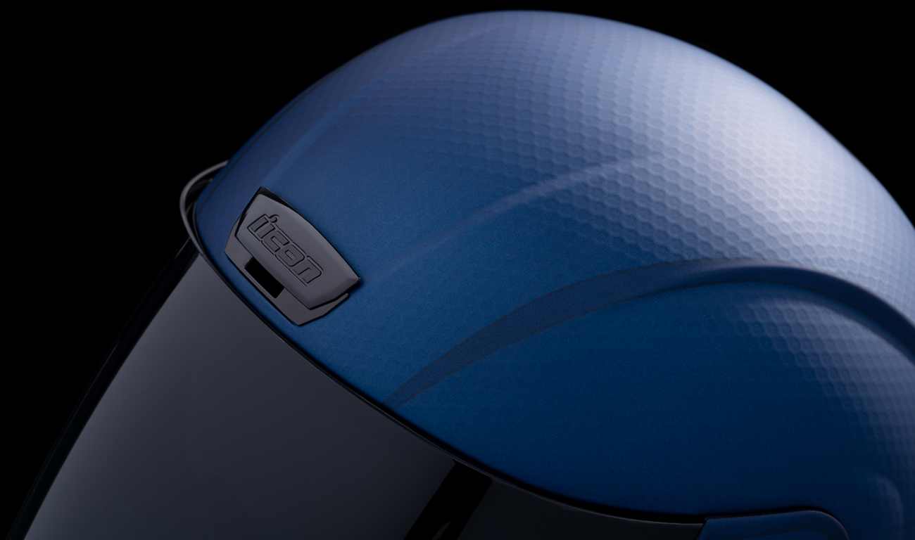 Blue ICON Airform™ Helmet with MIPS® technology in small size, featuring a sleek design and adjustable straps.