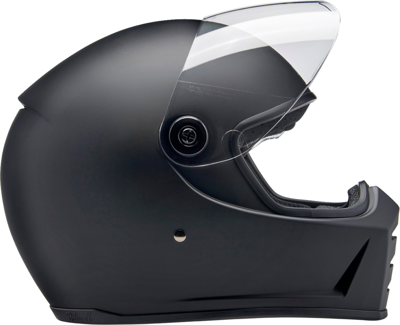 Black BILTWEll Lane Splitter motorcycle helmet in large size with matte finish, featuring sleek aerodynamic design.