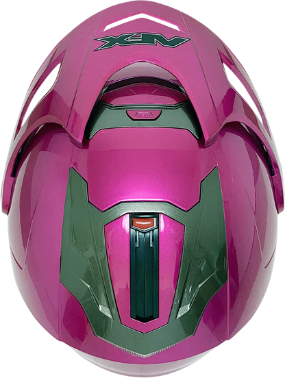 Fuchsia AFX FX-50 helmet in small size with black vents, designed for motorcycle safety and style.