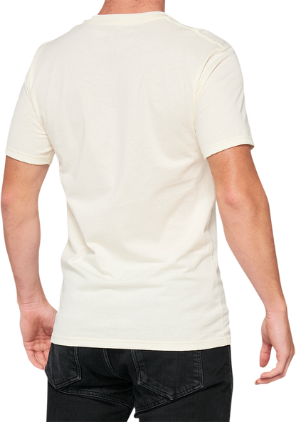 100% Essential T-Shirt - Chalk/Orange - Large 32016-461-12 - Howling Moto