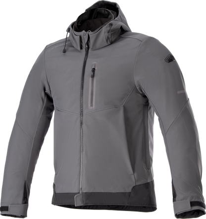 Alpinestars Neo waterproof jacket in gray and black, small size, featuring a sleek design and waterproof fabric for outdoor protection.
