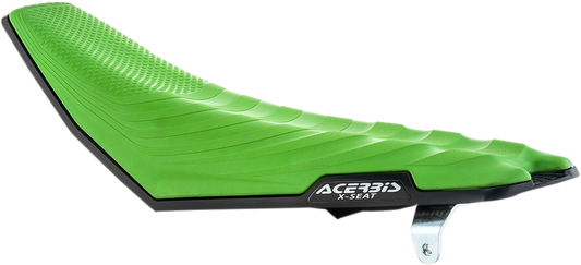 Green Acerbis X Seat for KXF 250/450 2016-2020 motorcycle, body-mounted seat with brand-specific design.