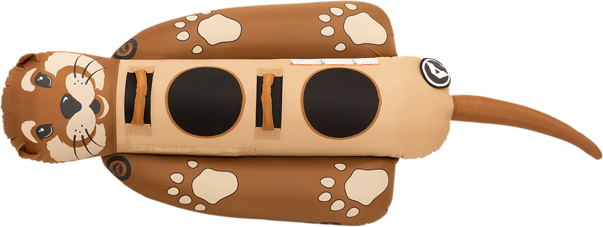 Airhead Sports Group Otter Riding Tube by Bill's Exhausts, a bright orange towable water tube for fun on the water.