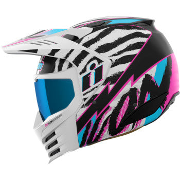 ICON Elsinore™ helmet in Rad Dawn white with medium size, featuring a sleek motorcycle helmet design and secure chin strap.