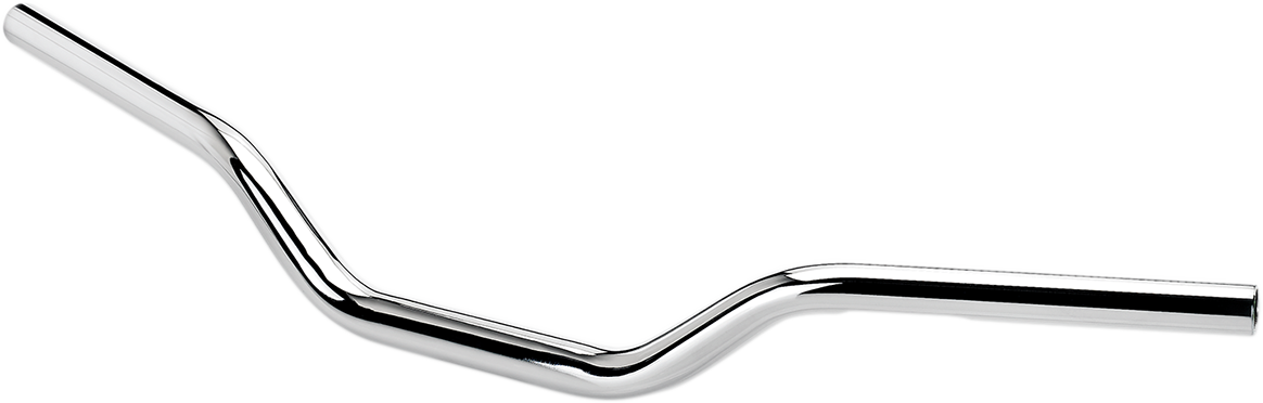 Chrome BILTWELL Oversized Tracker Mid Handlebars for motorcycles, featuring a sleek, curved design with mounting points visible.