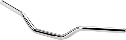 Chrome BILTWELL Oversized Tracker Mid Handlebars for motorcycles, featuring a sleek, curved design with mounting points visible.