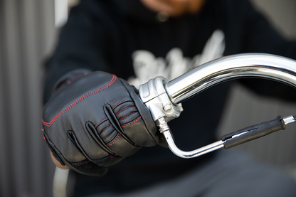 BILTWELL Belden Gloves Redline 2XL by Bill's Exhausts, red motorcycle riding gloves with reinforced knuckles and adjustable wrist strap.