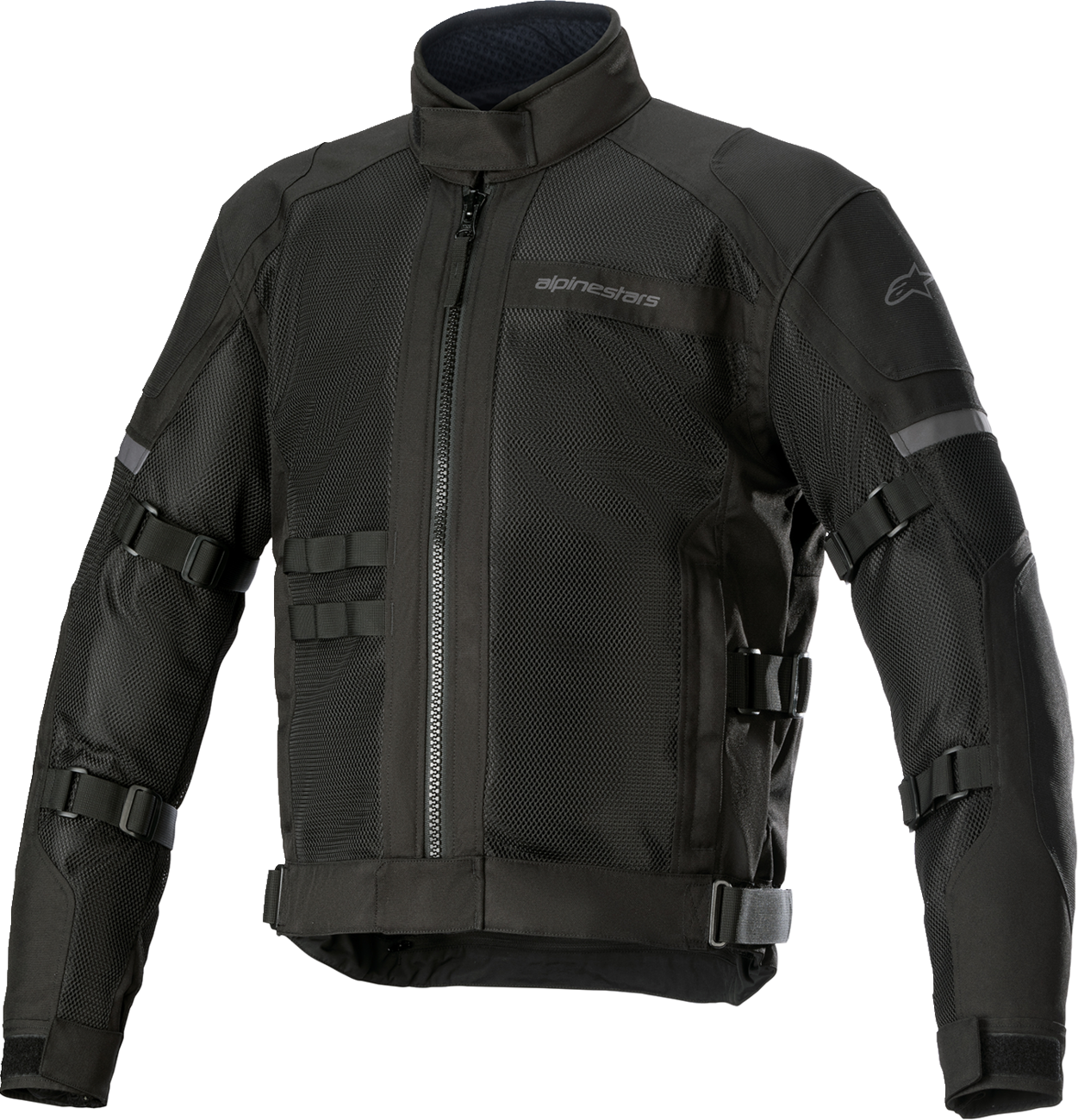 Black Crosshill WP Air Jacket by Alpinestars, medium size, featuring lightweight waterproof and breathable fabric for outdoor wear.