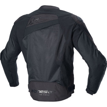 Alpinestars T-GP Plus R v4 Airflow motorcycle jacket in black, 4XL, with protective armor and ventilation panels.