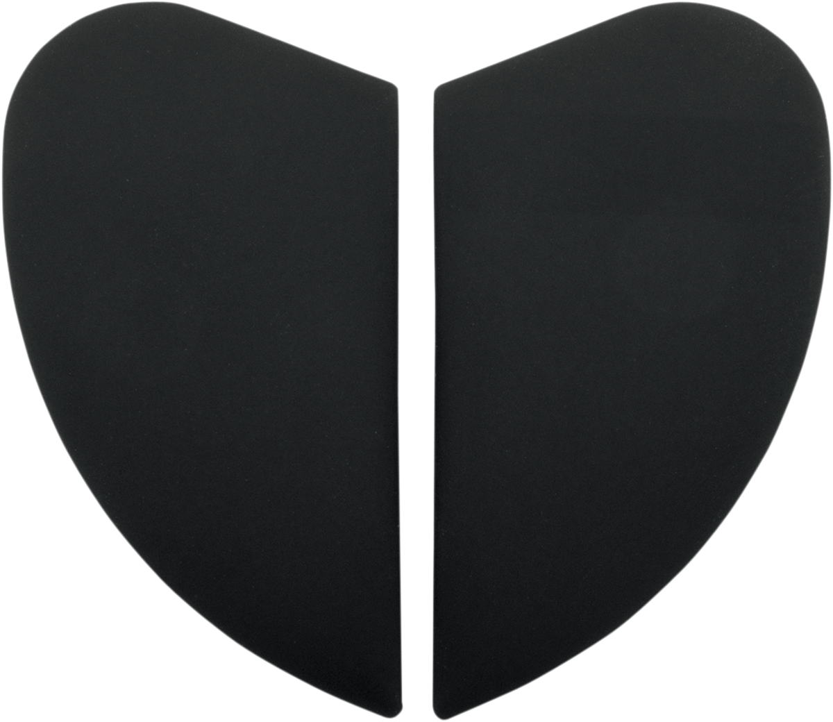 Rubatone black side plates for ICON Airmada, Airframe Pro, and Airform helmets by Bill's Exhausts, shown on a helmet part.