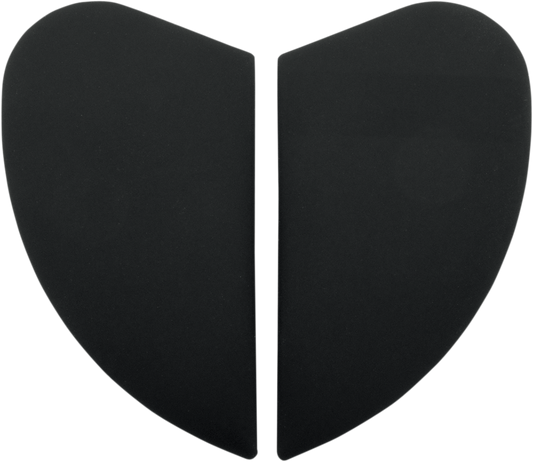 Rubatone black side plates for ICON Airmada, Airframe Pro, and Airform helmets by Bill's Exhausts, shown on a helmet part.