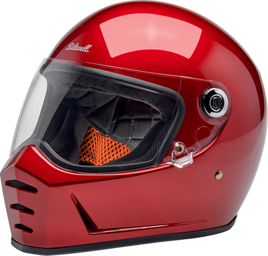 BILTWELL Lane Splitter helmet in metallic cherry red, XL size, with a glossy finish and aerodynamic design for motorcycle riding.