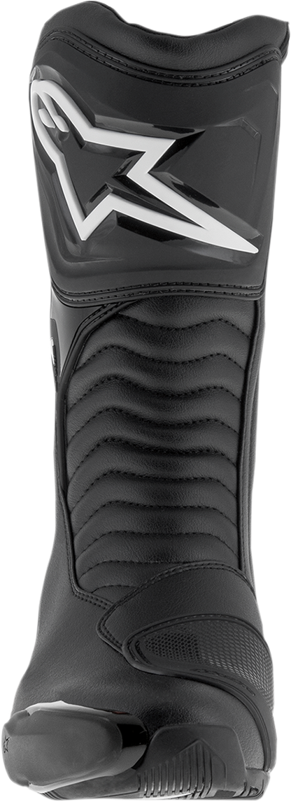 Black ALPINESTARS SMX-S motorcycle boots in US 13.5 / EU 49, with protective design and sturdy construction.