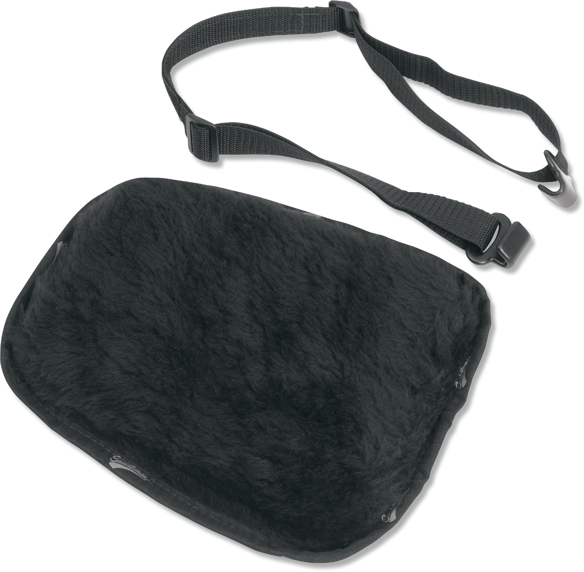 Black SADDLEMEN seat pad with breathable fleece lining, medium size, designed for comfortable motorcycle seating.