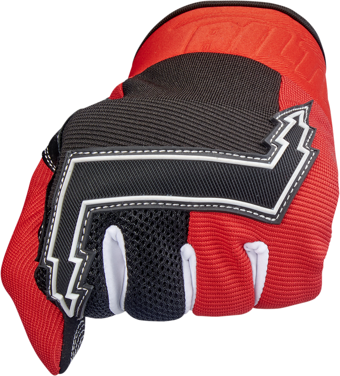 Red Biltwell Baja motorcycle gloves in XL size with reinforced knuckles and adjustable wrist strap, designed for riding comfort and protection.