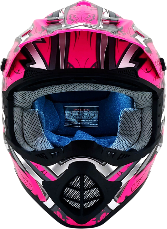 Bill's Exhausts AFX FX-17 Butterfly helmet in matte hot pink, XL size, featuring a sleek helmet design with vibrant color.