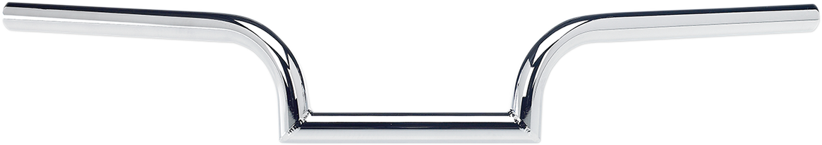 Chrome BILTWELL Mustache Handlebars for motorcycles, featuring a distinctive curved design and polished finish.