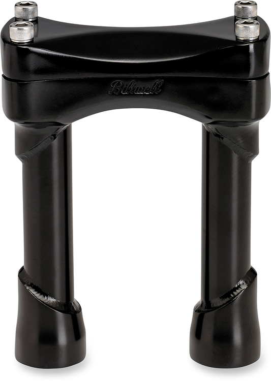 Black BILTWELL Risers Murdock 6-inch handlebar risers for motorcycle handlebars, designed for easy installation and enhanced comfort.