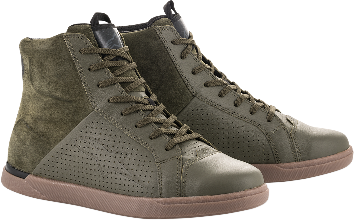 Alpinestars Jam Air Shoes in military green, US size 10, featuring breathable design and sporty style.
