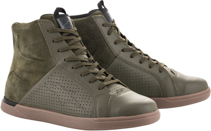 Alpinestars Jam Air Shoes in military green, US size 10, featuring breathable design and sporty style.