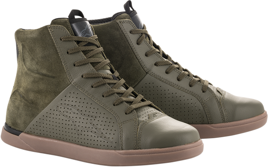 Alpinestars Jam Air Shoes in military green with black accents, US size 9, featuring breathable design and sporty style.