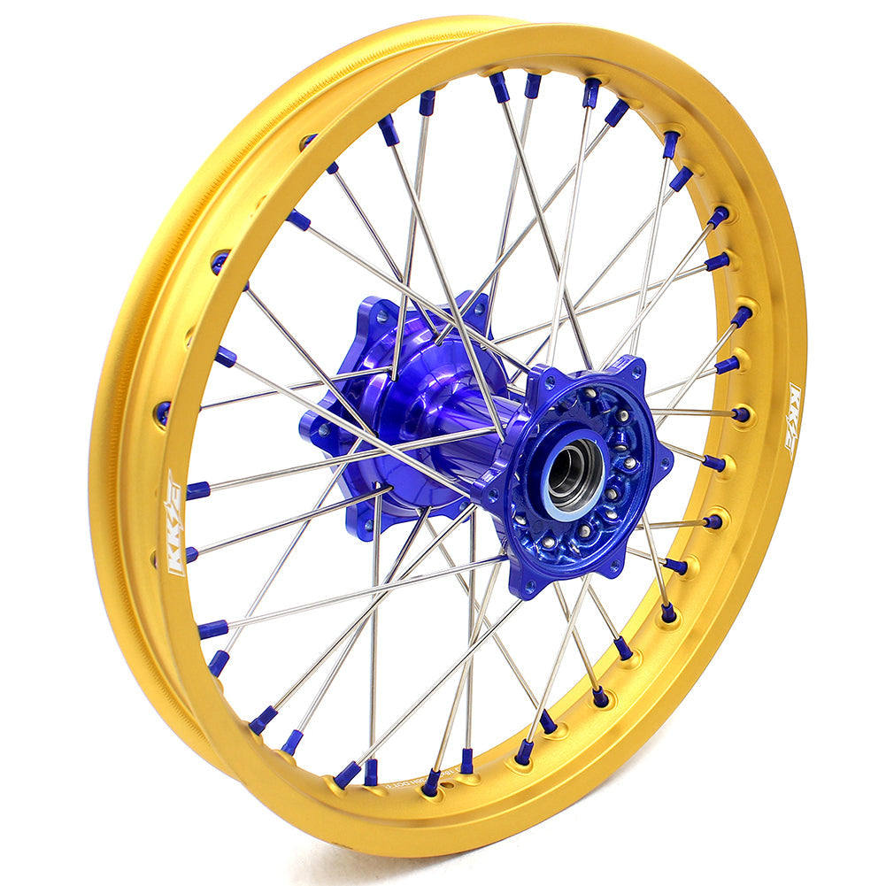 KKE 2.15*19 Casting Rear Wheel for Yamaha YZ125 YZ250 1999-2020 YZ250F 2001-2020 YZ450F 2003 Blue Hub Gold Rim - Howling Moto