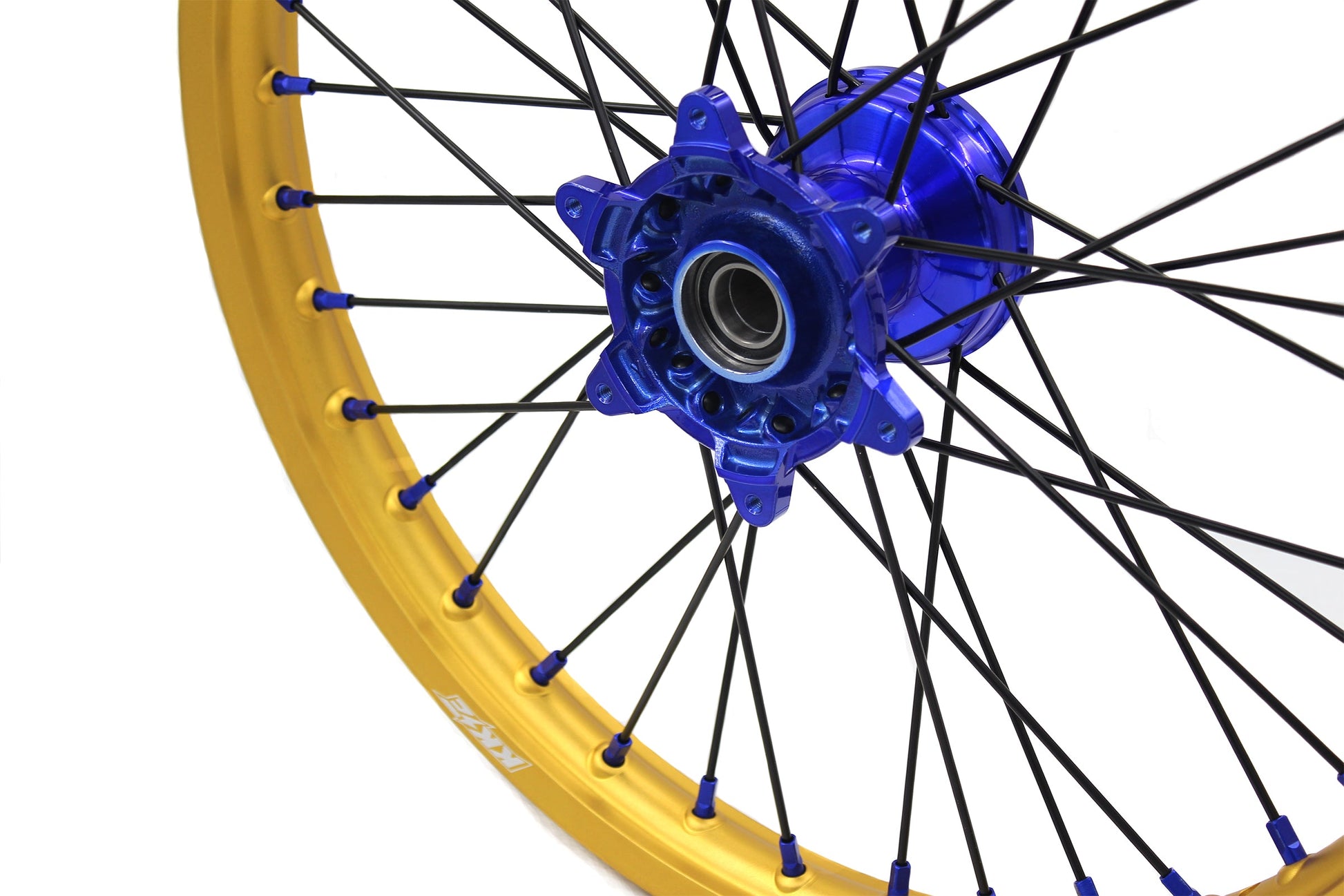 KKE 21"&19" Mx Dirtbike Cast Wheels For YAMAHA YZ125 YZ250 YZ250F YZ450F Gold Rim Black Spokes - Howling Moto