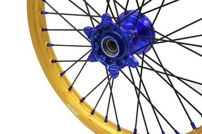 KKE 21"&19" Mx Dirtbike Cast Wheels For YAMAHA YZ125 YZ250 YZ250F YZ450F Gold Rim Black Spokes - Howling Moto