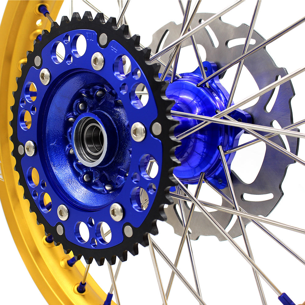 KKE 21"&18" Enduro Dirtbike Casting Wheels For YAMAHA YZ125 YZ250 1999-2016 YZ250F YZ450F 2003-2015 Gold Rim With Disc - Howling Moto