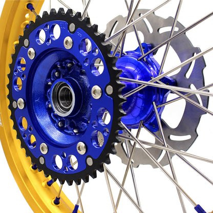 KKE 21"&18" Enduro Dirtbike Casting Wheels For YAMAHA YZ125 YZ250 1999-2016 YZ250F YZ450F 2003-2015 Gold Rim With Disc - Howling Moto