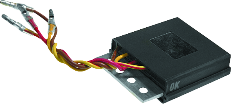 QuadBoss voltage regulator for Polaris Big Boss 500 6x6, showing the electrical component with mounting features.