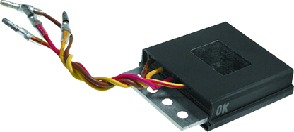 QuadBoss voltage regulator for Polaris Big Boss 500 6x6, showing the electrical component with mounting features.