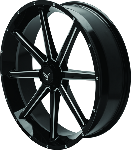 QuadBoss Slicer 24X7 off-road wheel with limited edition bull logo center caps, durable alloy wheel for rugged vehicles