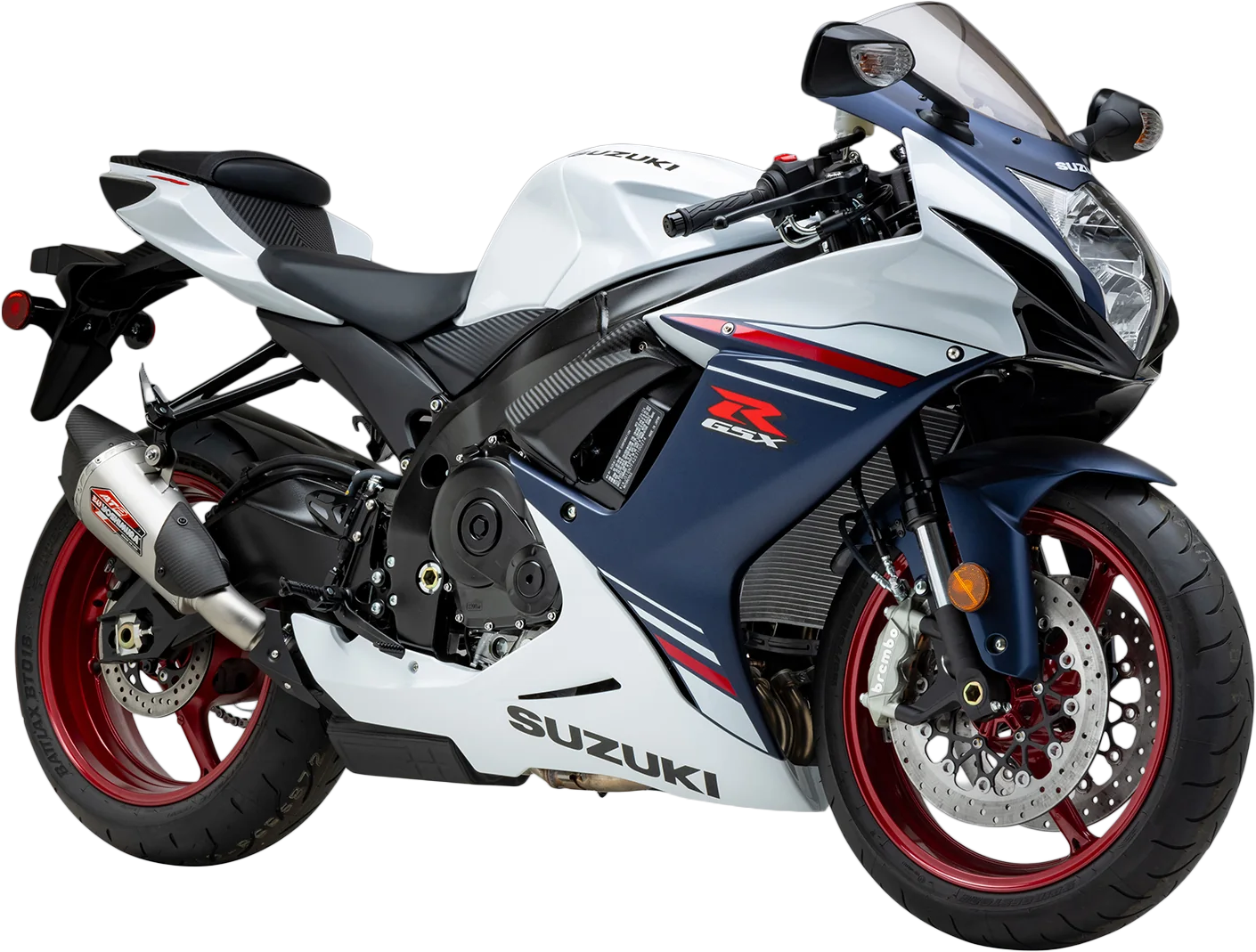 YOSHIMURA Street AT2 stainless steel exhaust with carbon fiber end cap, featuring sleek design and polished finish.
